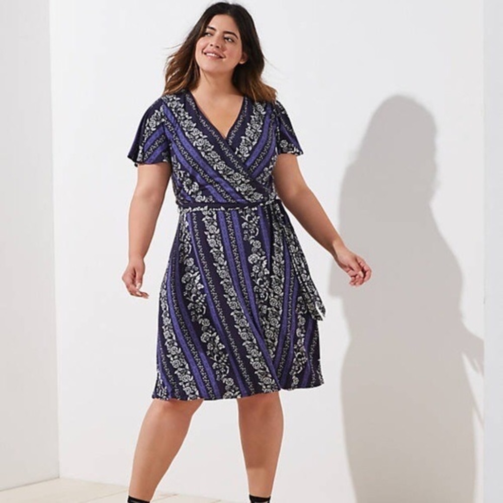 Navy blue floral dress never worn